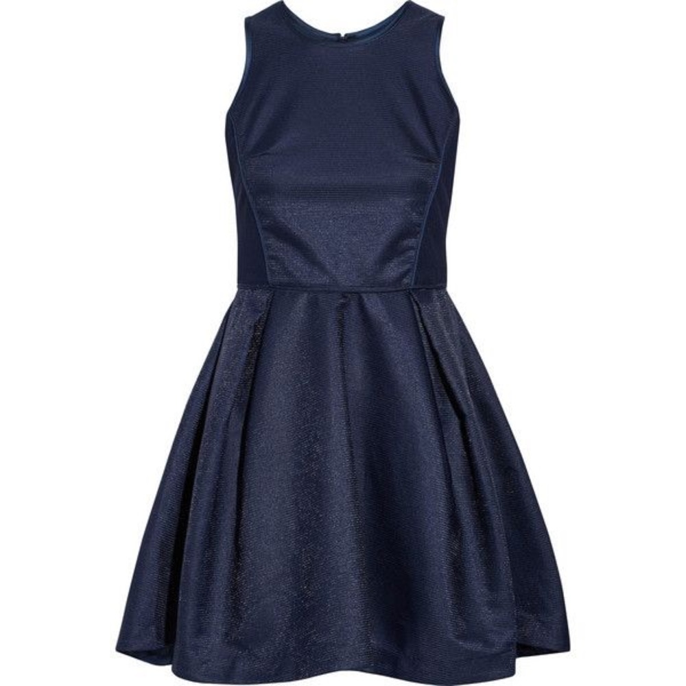 Maje Grease fit and flare midnight blue mini dress